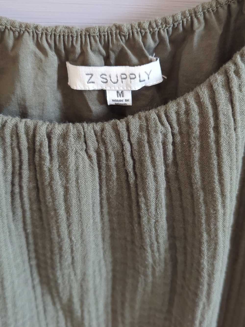 Z Supply Olive Green Tiered Mini Dress - Picture 4 of 6